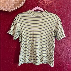 Vintage y2k  Striped mock neck turtle neck Y2k